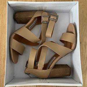 Steve Madden Jalie Natural Leather Strappy Heels